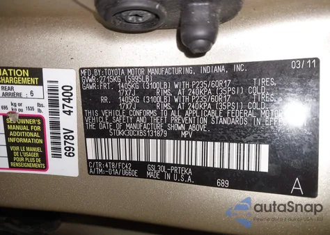 2011 Toyota Sienna Le V6 from USA, damaged, VIN 5TDKK3DCXBS131879